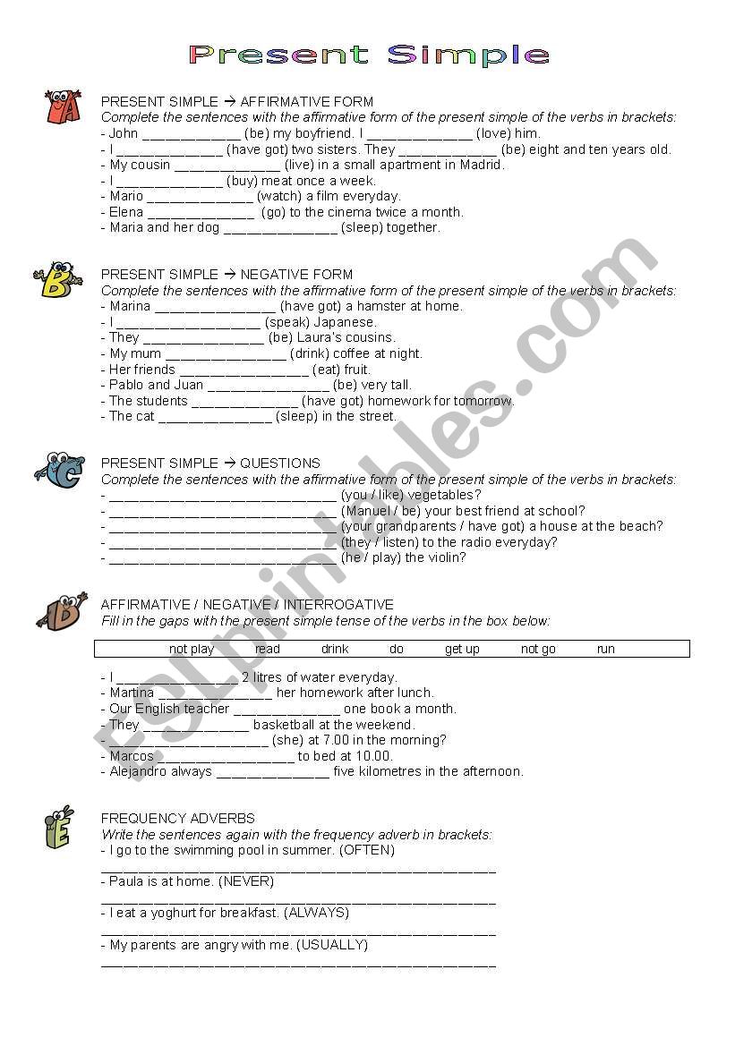 PRESENT SIMPLE AND FREQUENCY ADVERBS