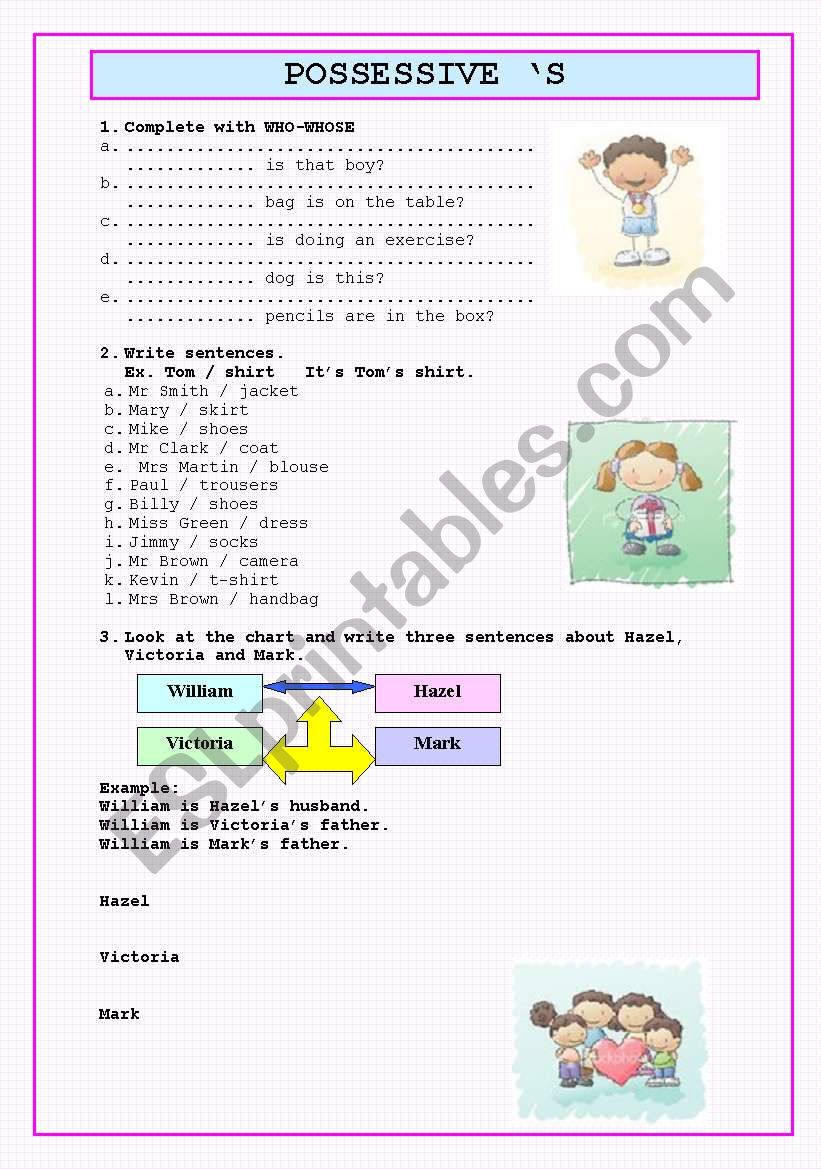 POSSESSIVE S worksheet