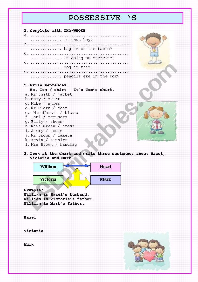 POSSESSIVE Â´S worksheet