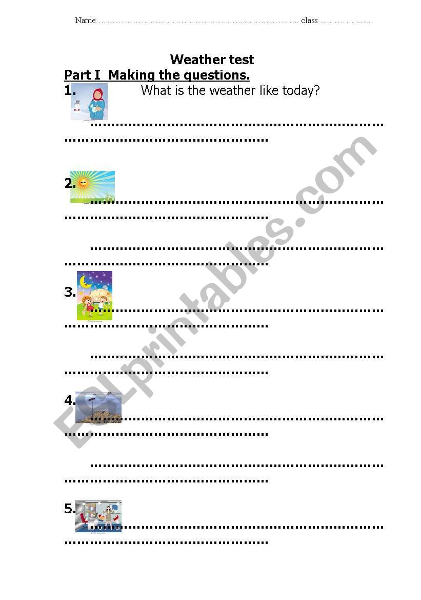 Weather worksheet