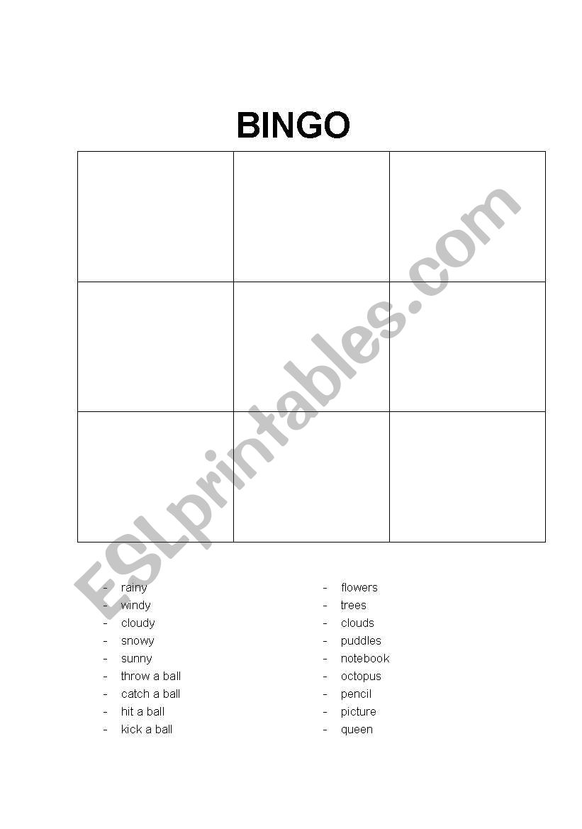 Bingo Lesson worksheet