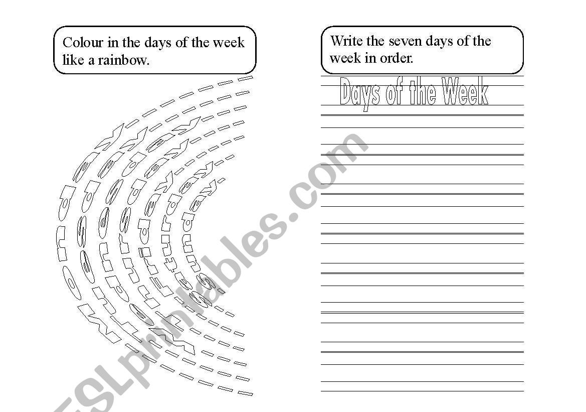 Days of the Week worksheet