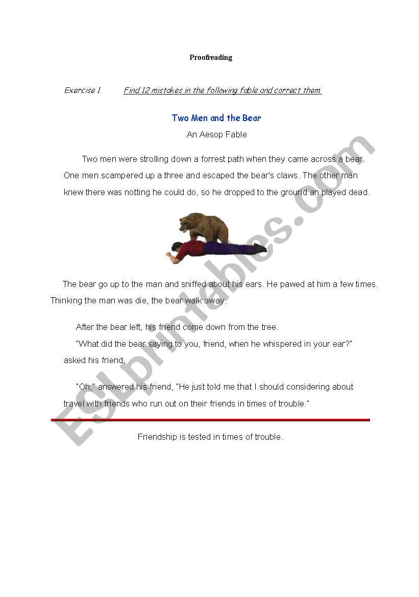 English Worksheets Proofreading