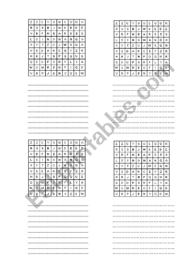 action verbs wordsearch worksheet