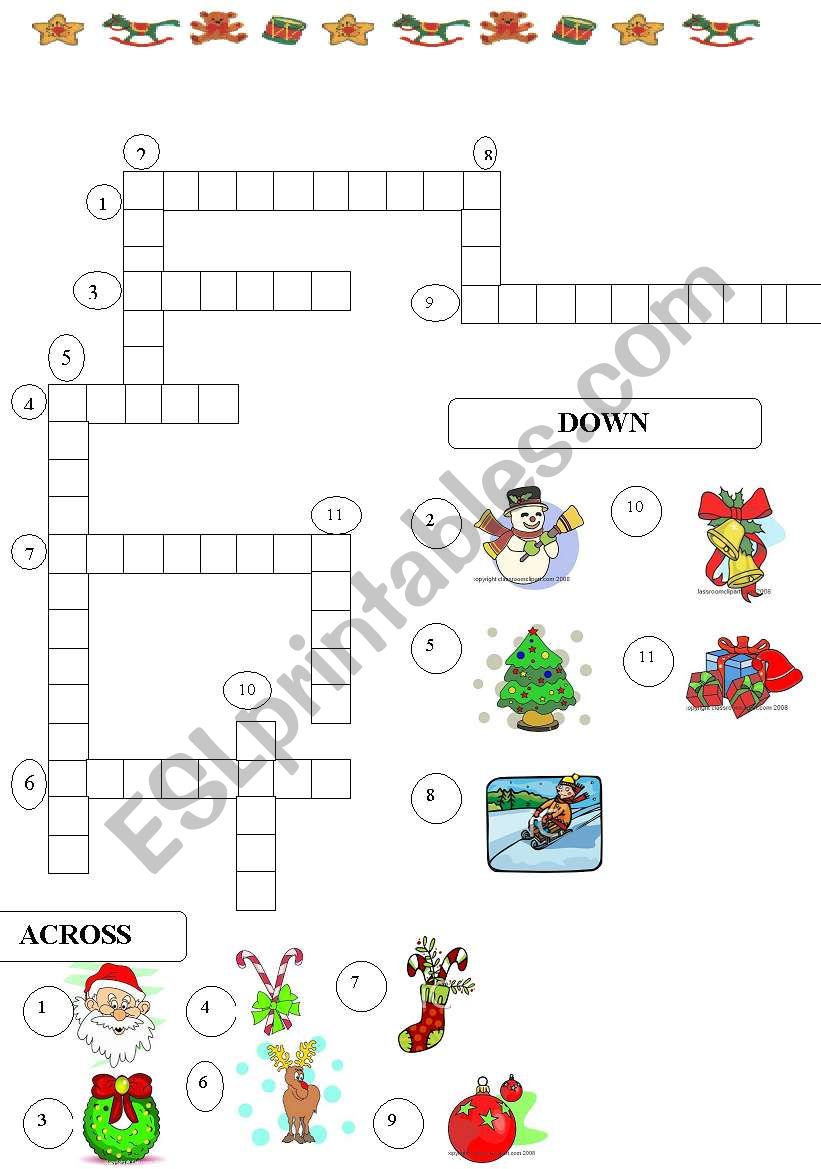 Christmas Crossword worksheet