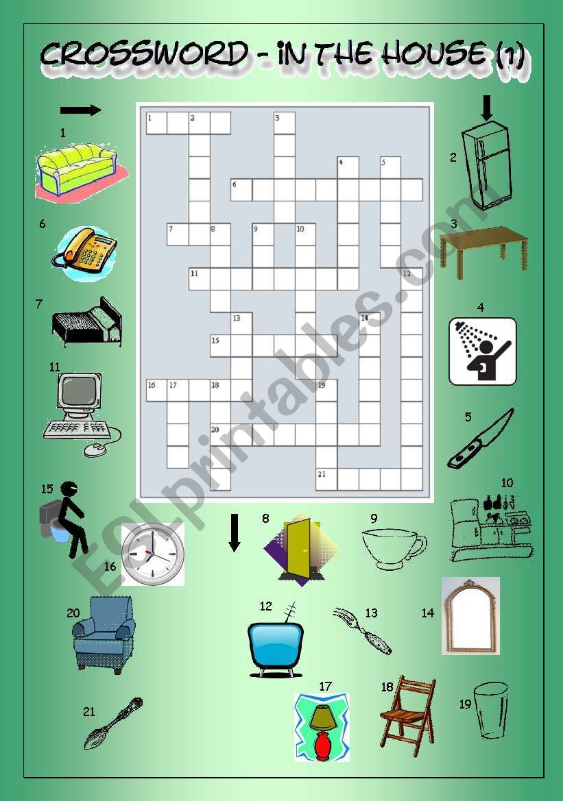 Crossword - In the House 1 (Easy)