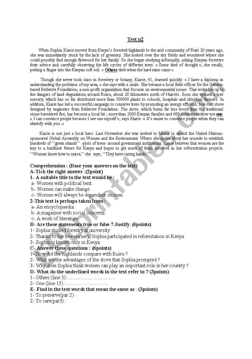 Comprehension for advanced esl students