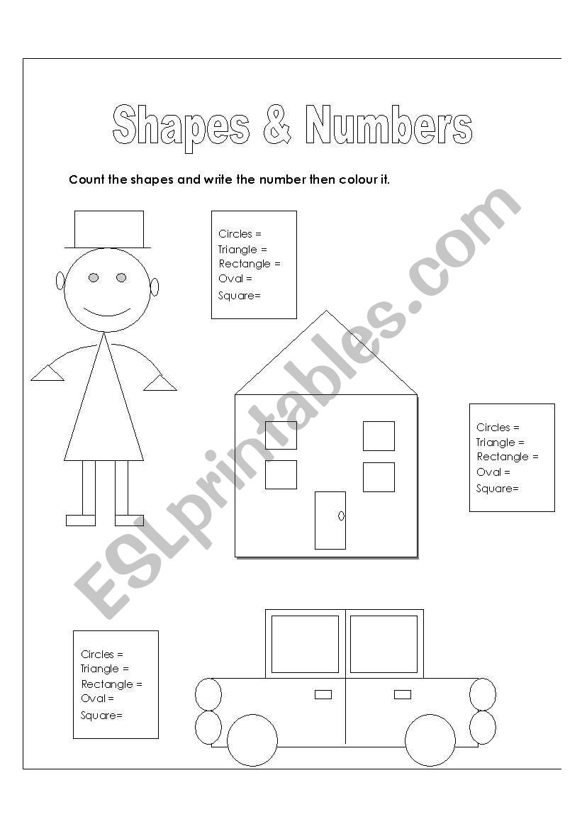 shapes and numbers worksheet