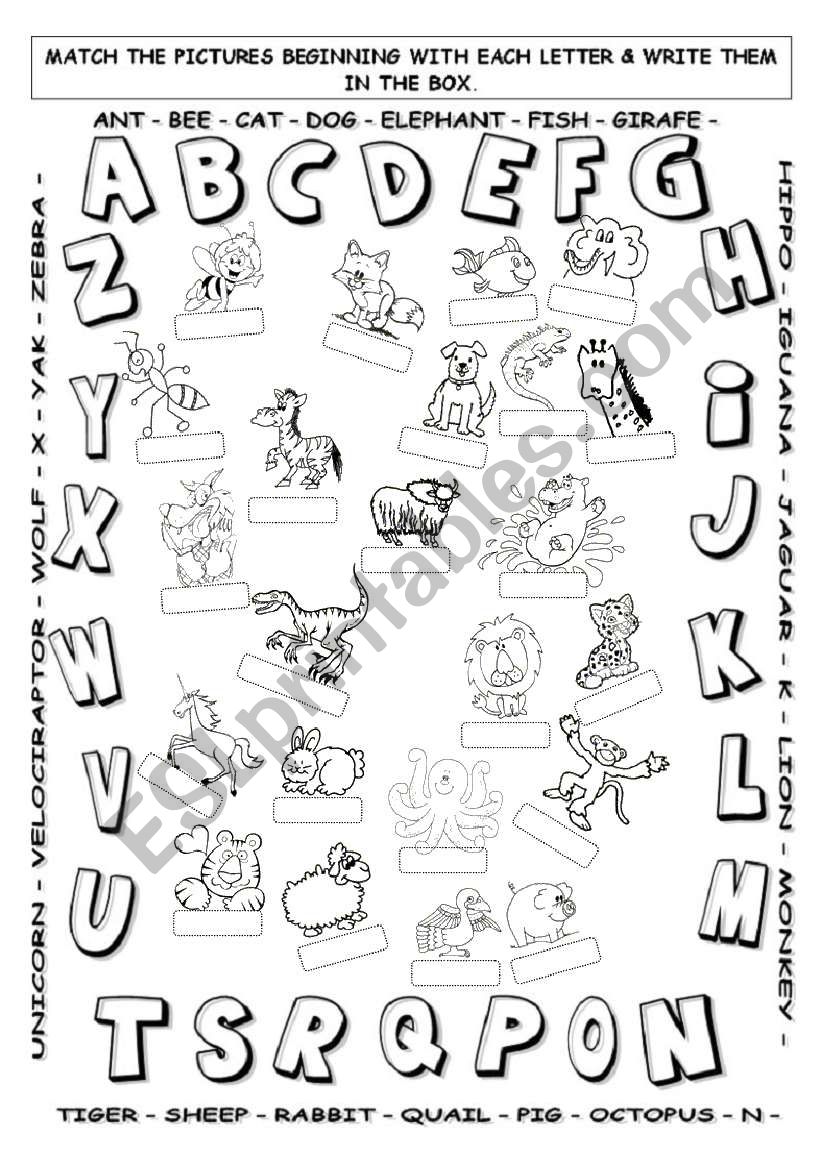 ABC hunt worksheet