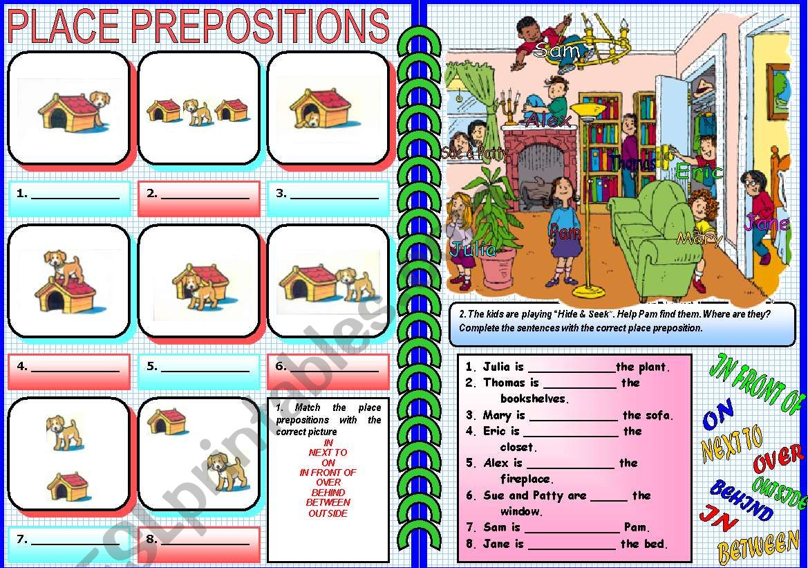 place prepositions worksheet