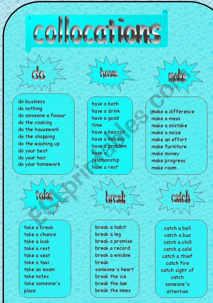 collocations worksheet