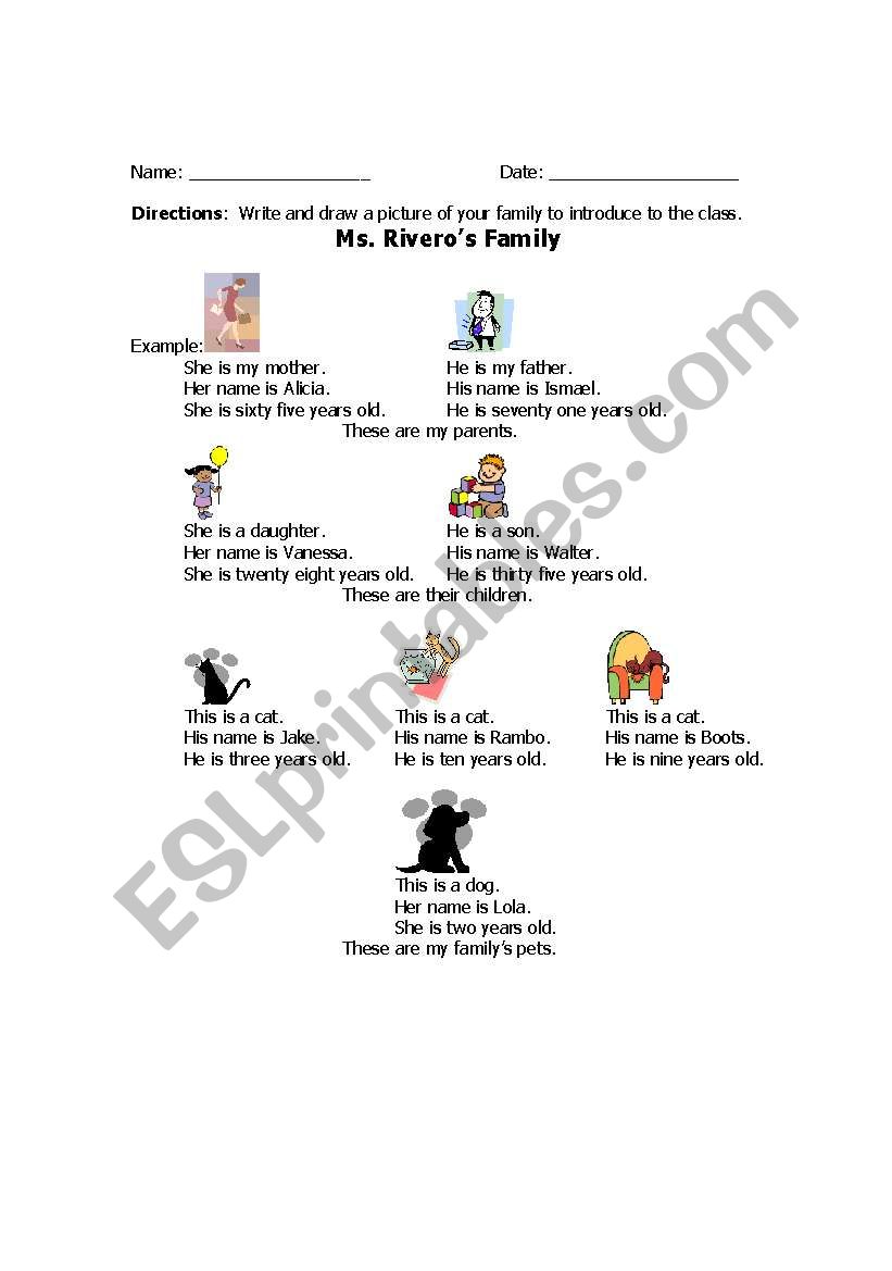 Family worksheet worksheet