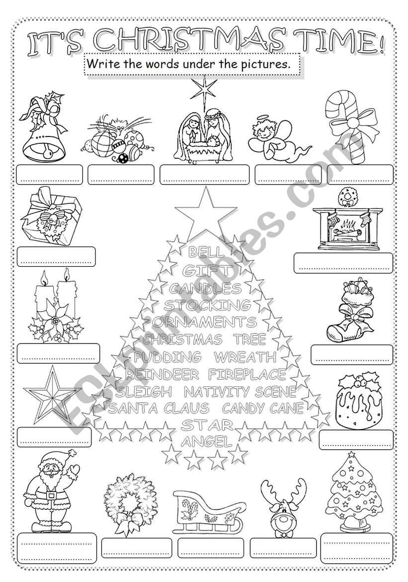 Christmas Pictionary worksheet