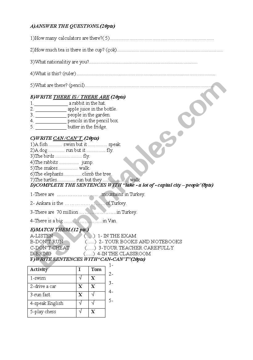 can  worksheet