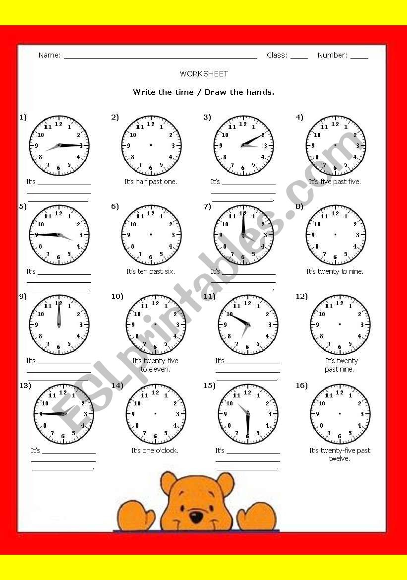 WHAT TIME IS IT?#3 worksheet