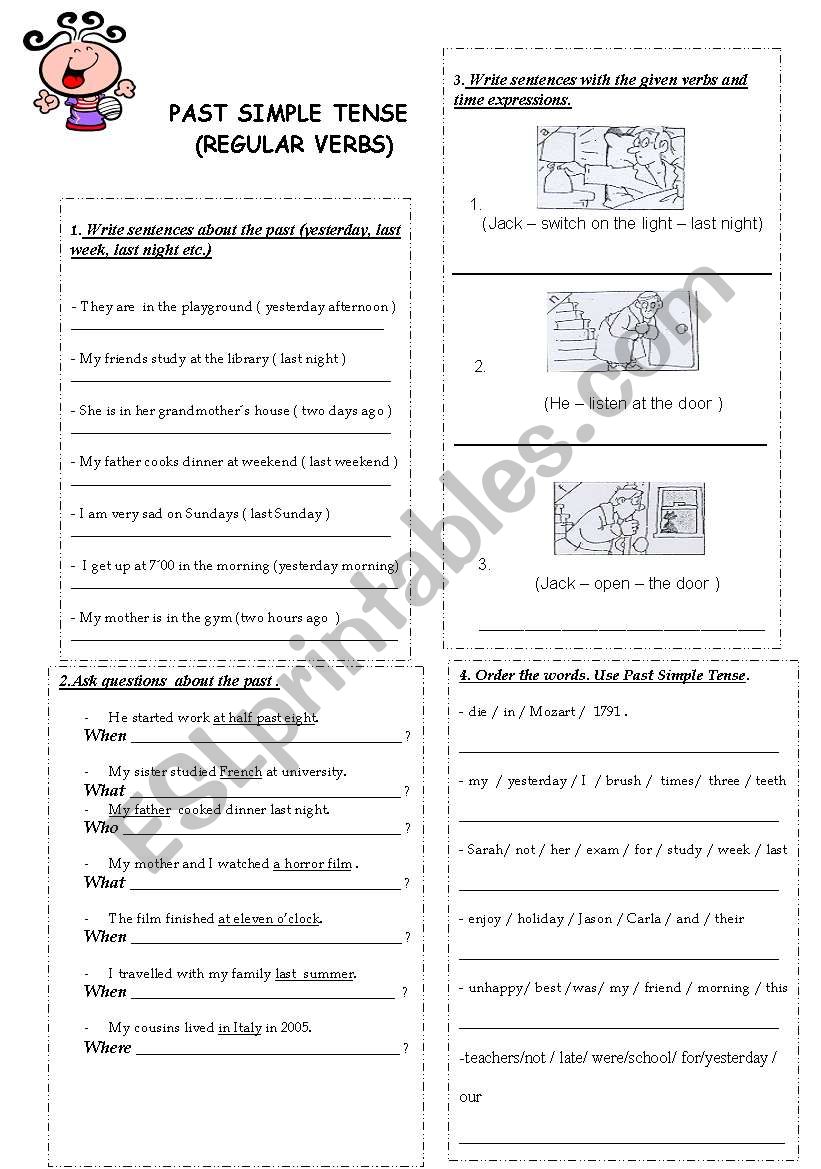 Regular Verbs in Past Simple worksheet