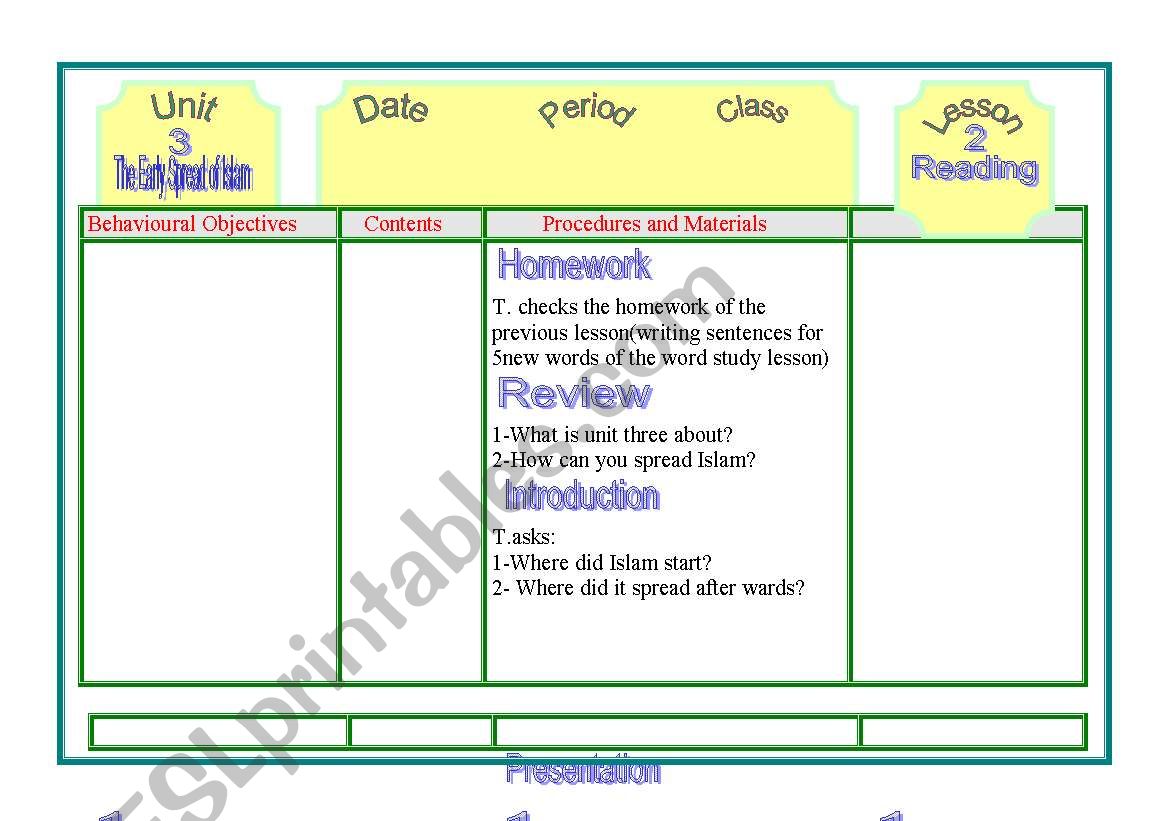 early spread of islam worksheet