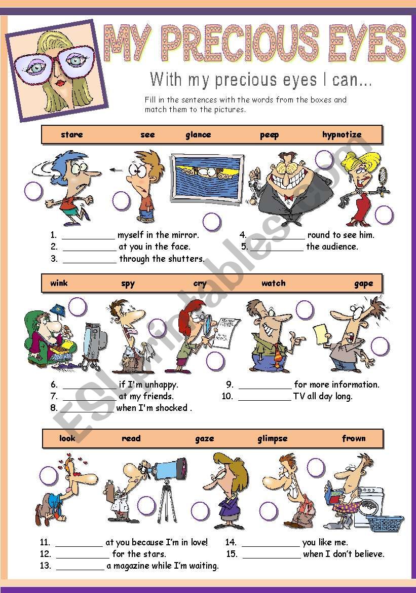 MY PRECIOUS EYES worksheet