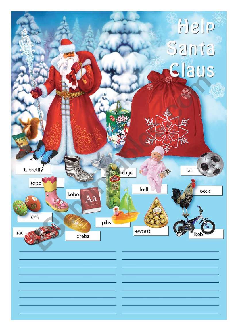 Help Santa Claus worksheet