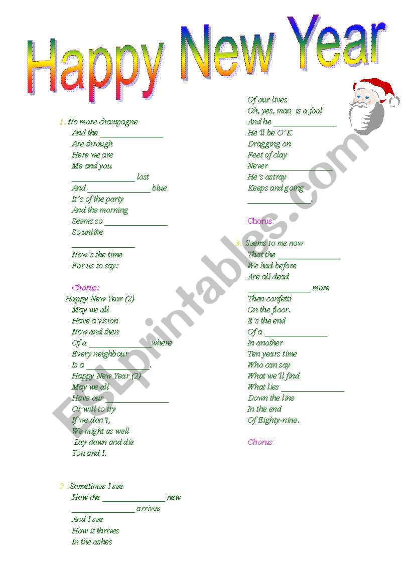 Happy New Year worksheet