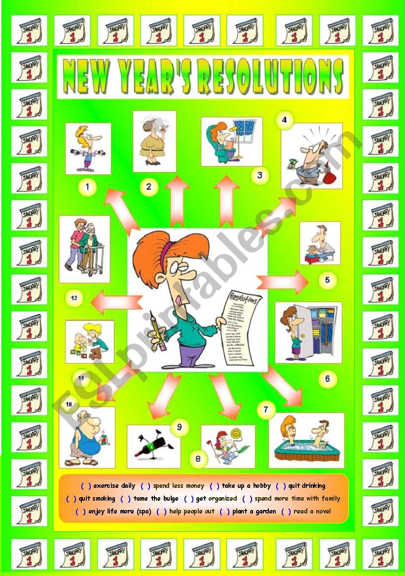 New Years Resolutions (Part 2/4). Vocabulary