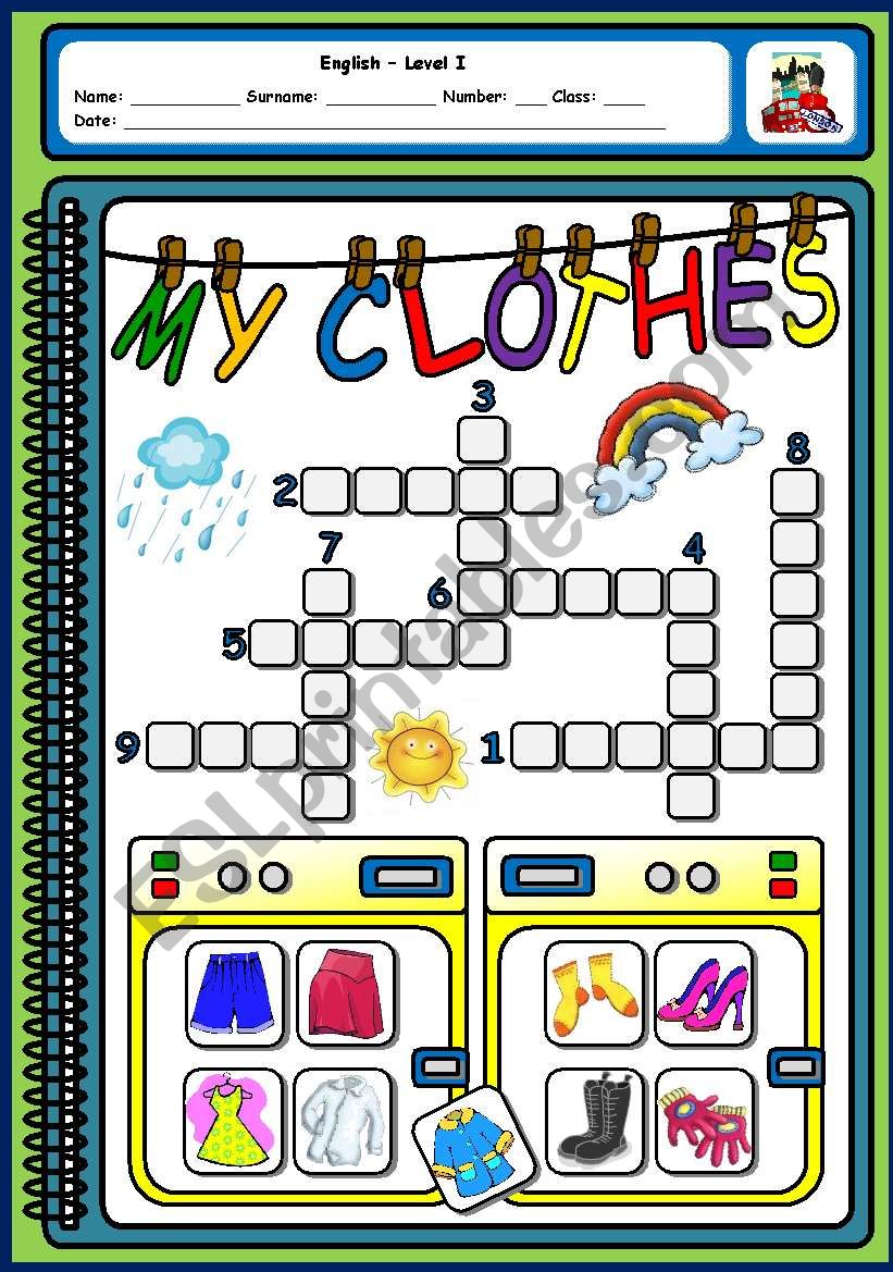 MY CLOTHES worksheet