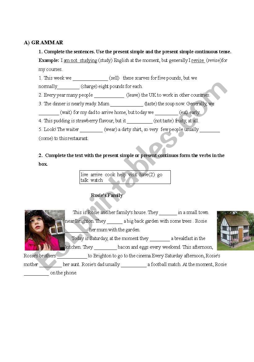 Present Simple and Present Continuous Tense
