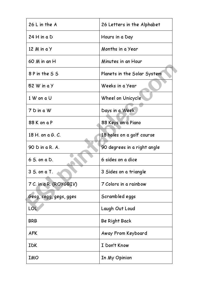 English Worksheets 26 L In The A Phrase Completion Worksheet