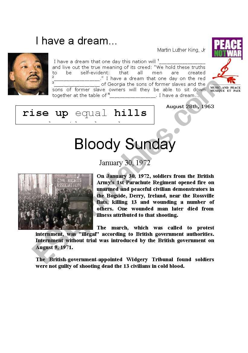 Sunday Bloody Sunday - I have a dream