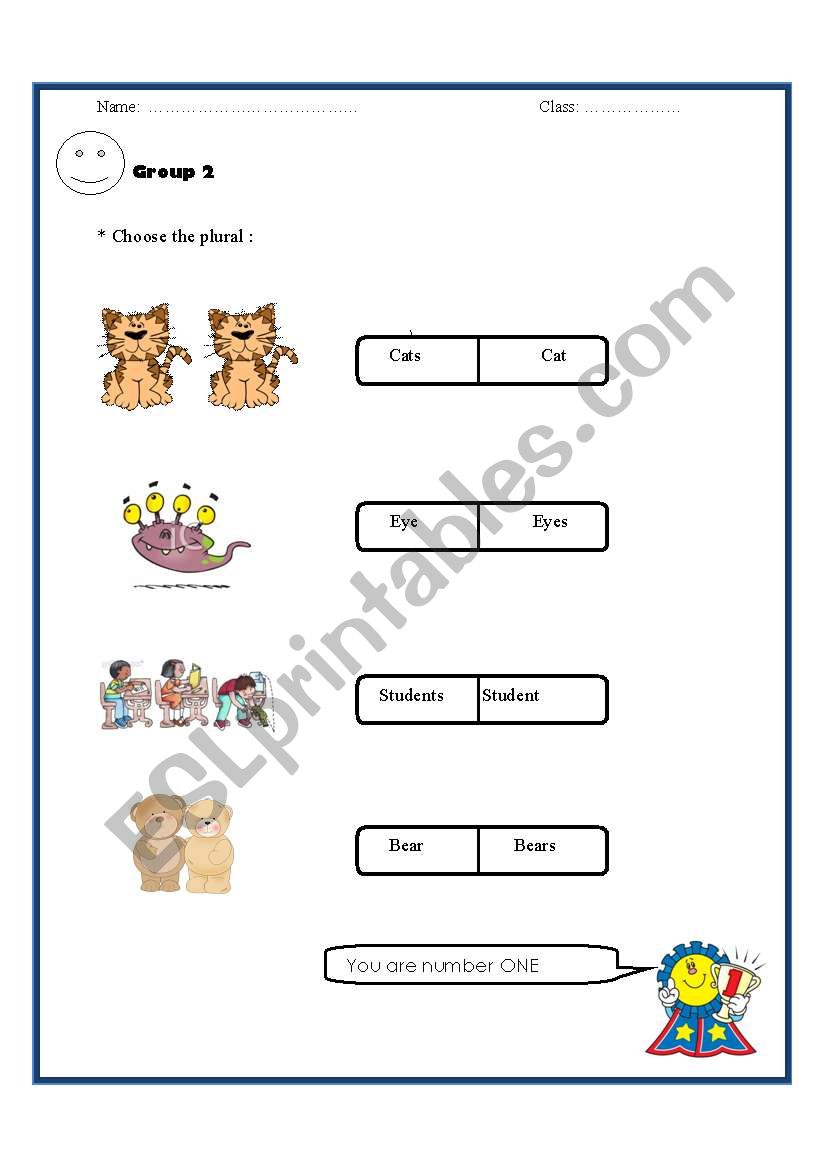 Plural s 1 worksheet