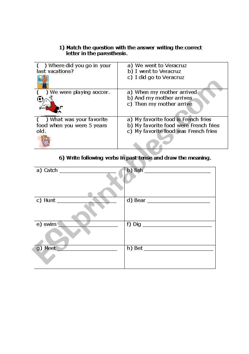 PAST REVIEW worksheet