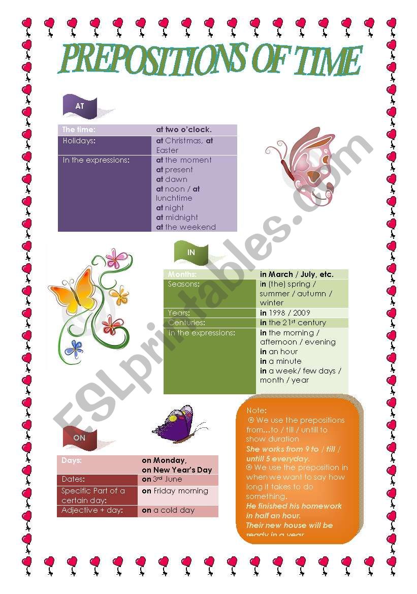 prepositions worksheet