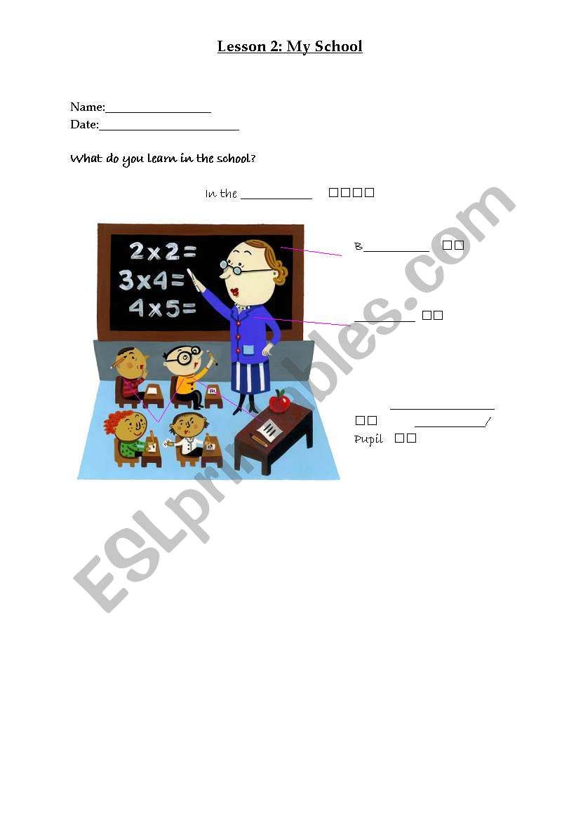 in the classroom worksheet