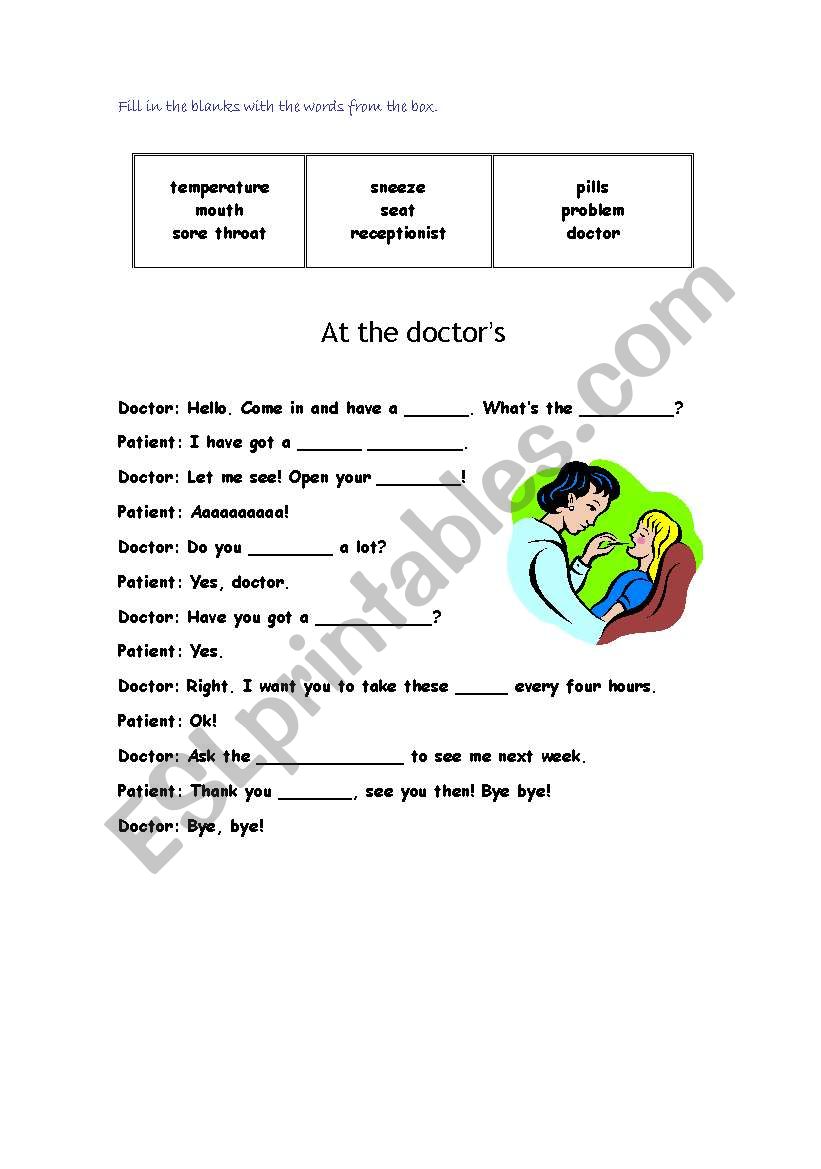 illnesses worksheet