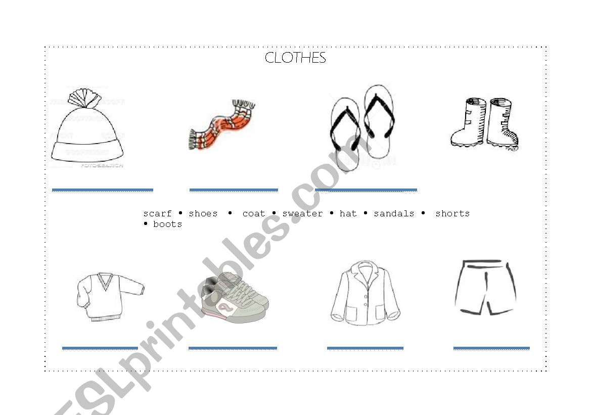 Clothes worksheet
