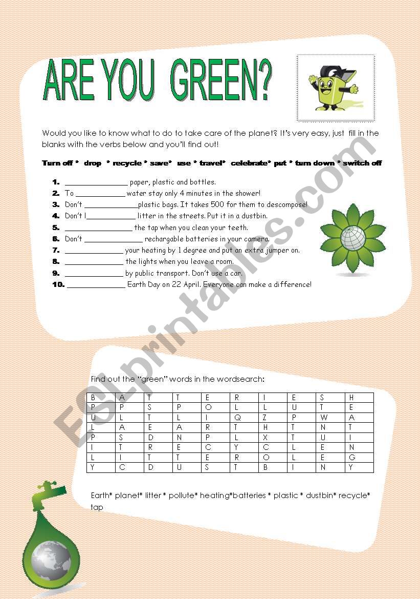 Are you green? worksheet