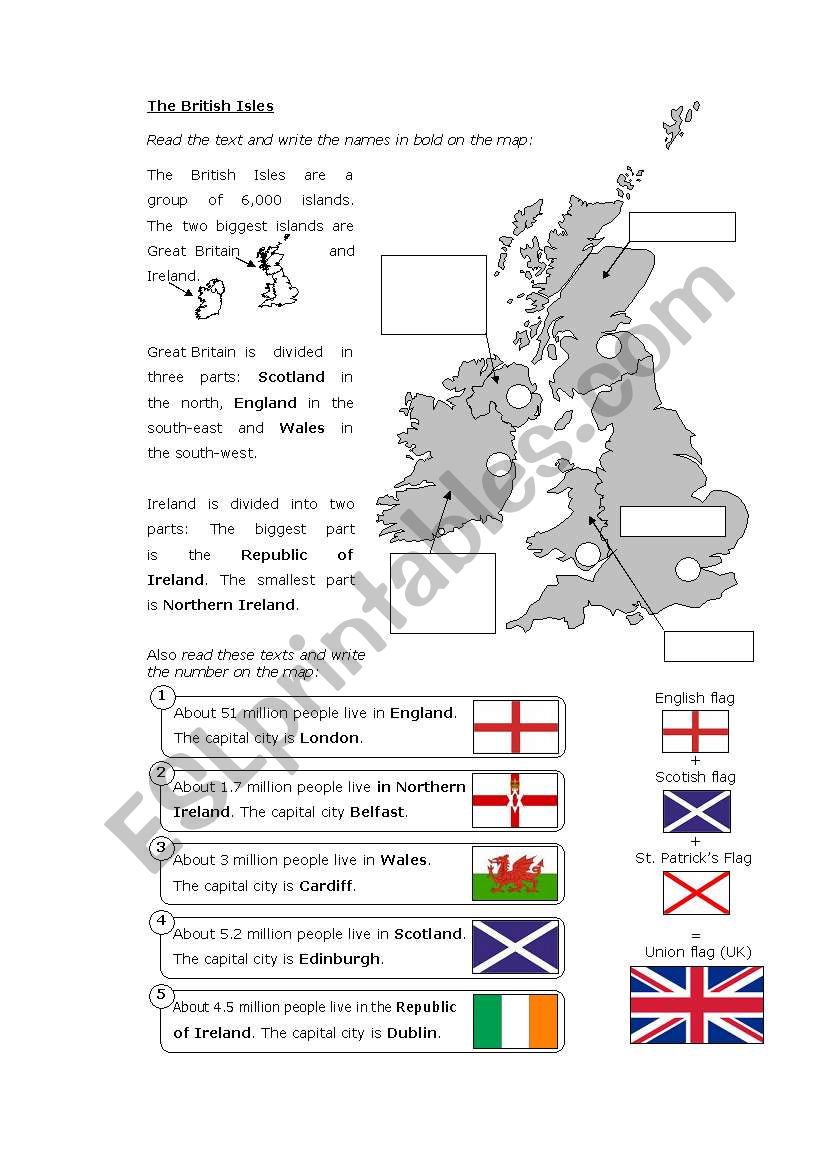 The British Isles worksheet