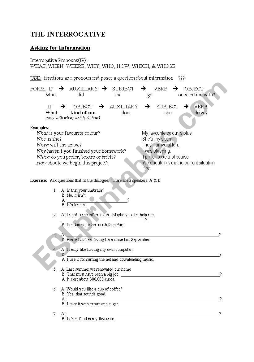 Introduction to the Interrogative