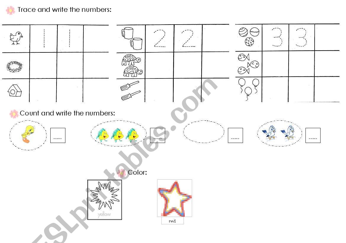 numbers 1,2,3 worksheet