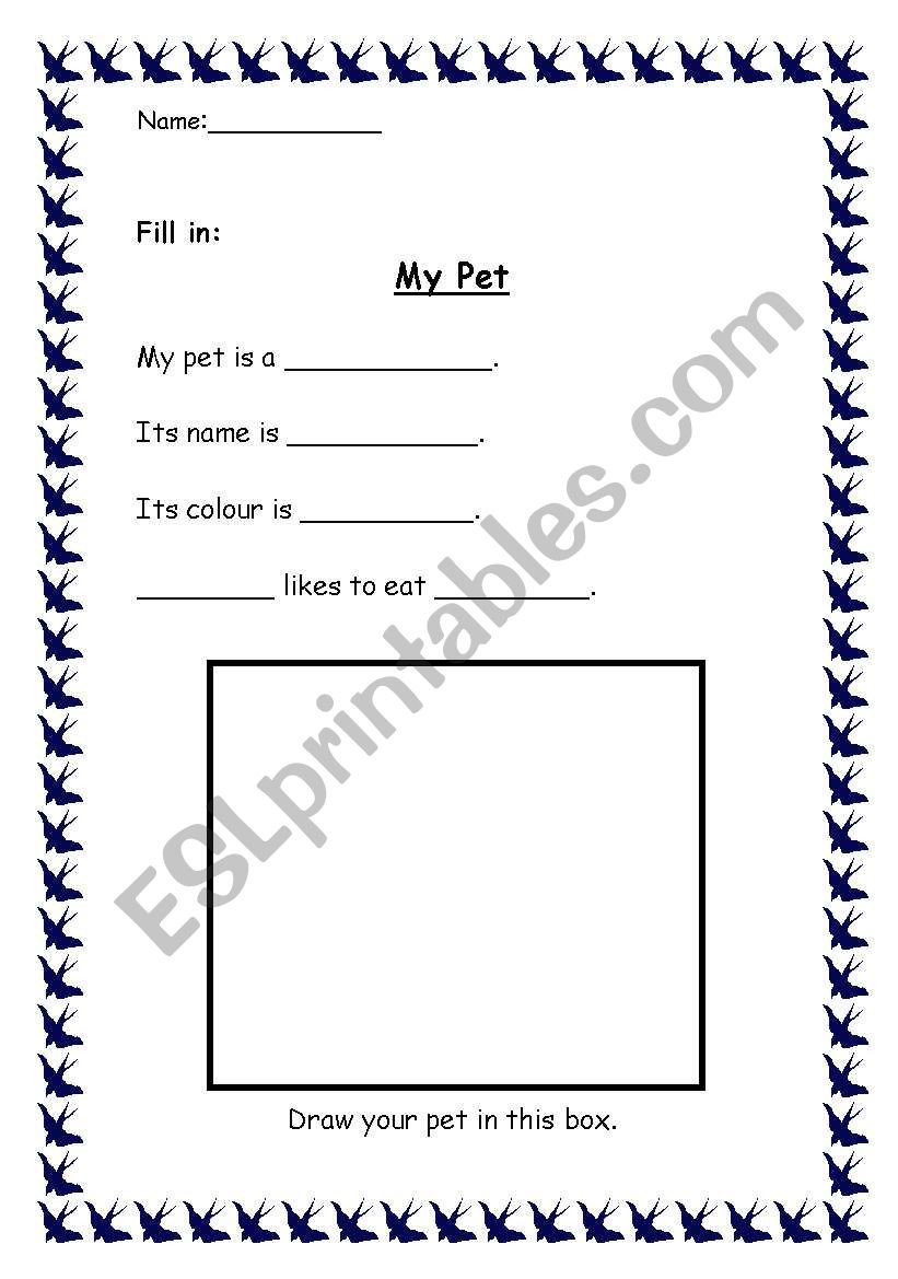 My Pet worksheet