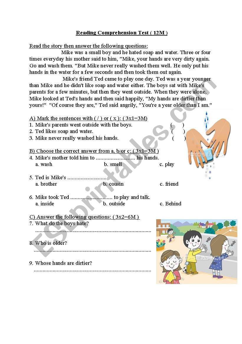 Dirty Hands worksheet