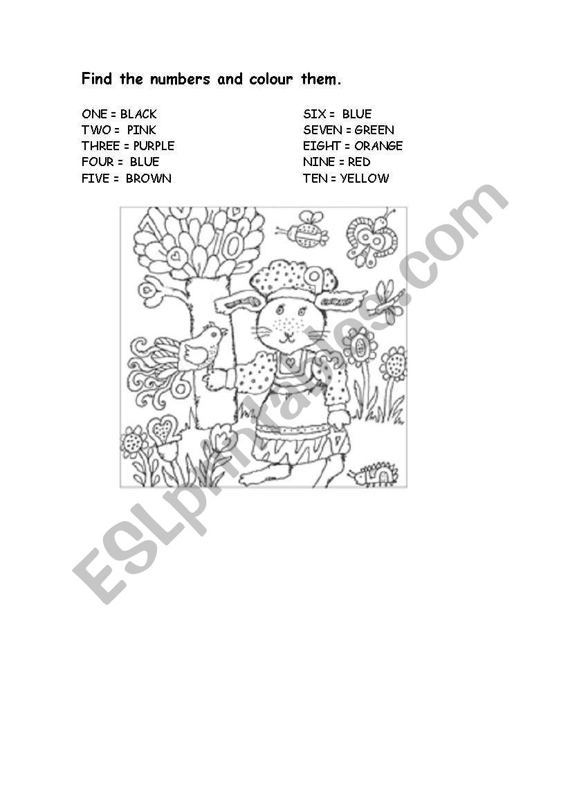 Colour the rabbit worksheet