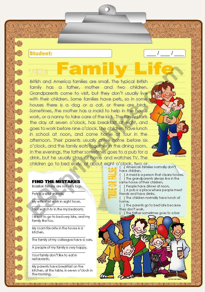 SIMPLE PRESENT - Family Life (with practive)