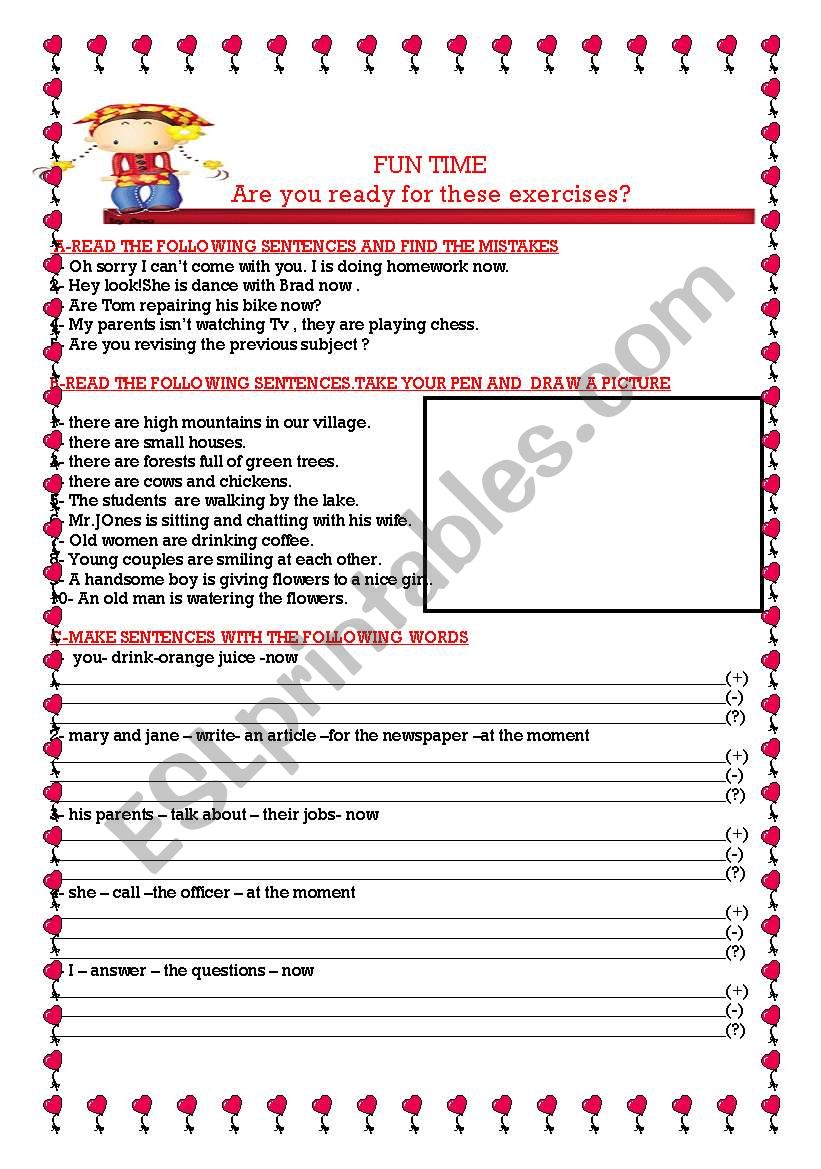 present progressive worksheet