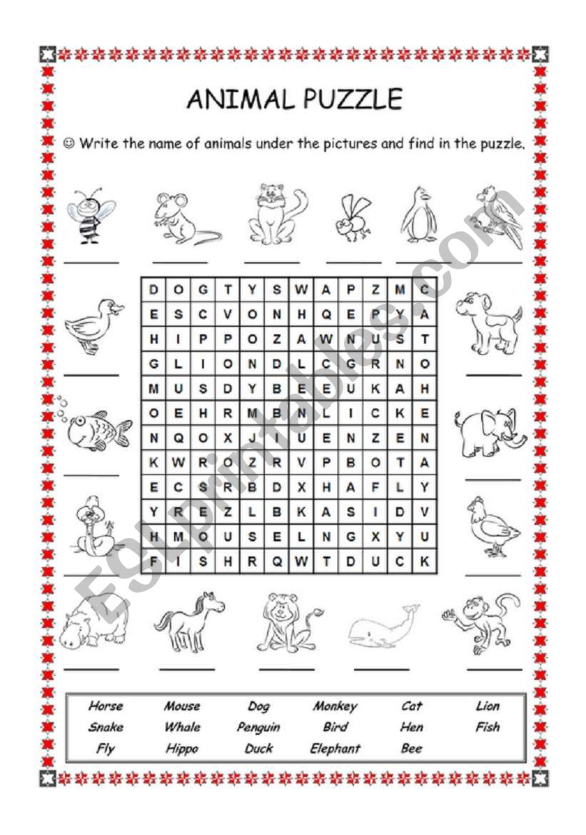 Animal Puzzle worksheet