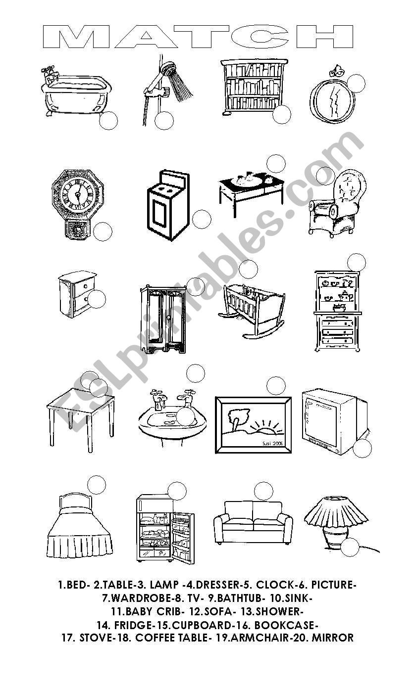 Furnishing Match worksheet