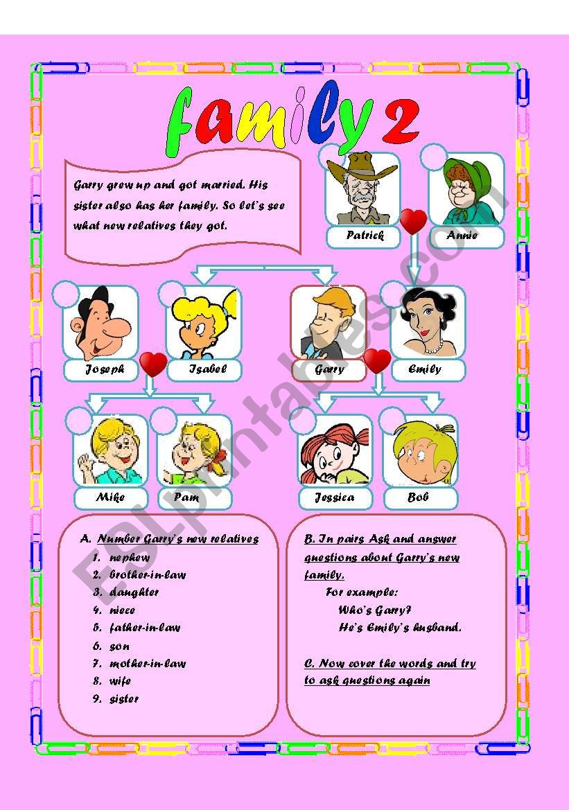 Family 2 worksheet