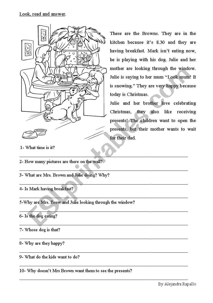 reading worksheet