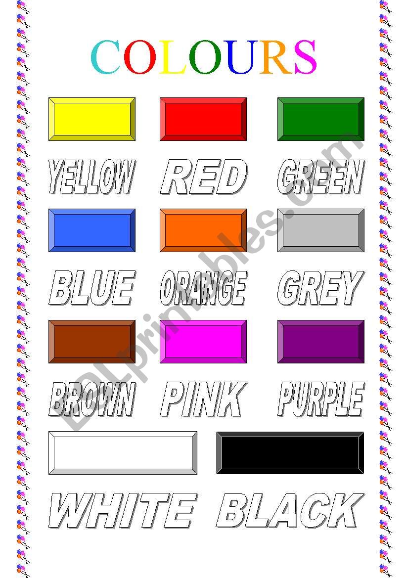 COLOURS worksheet