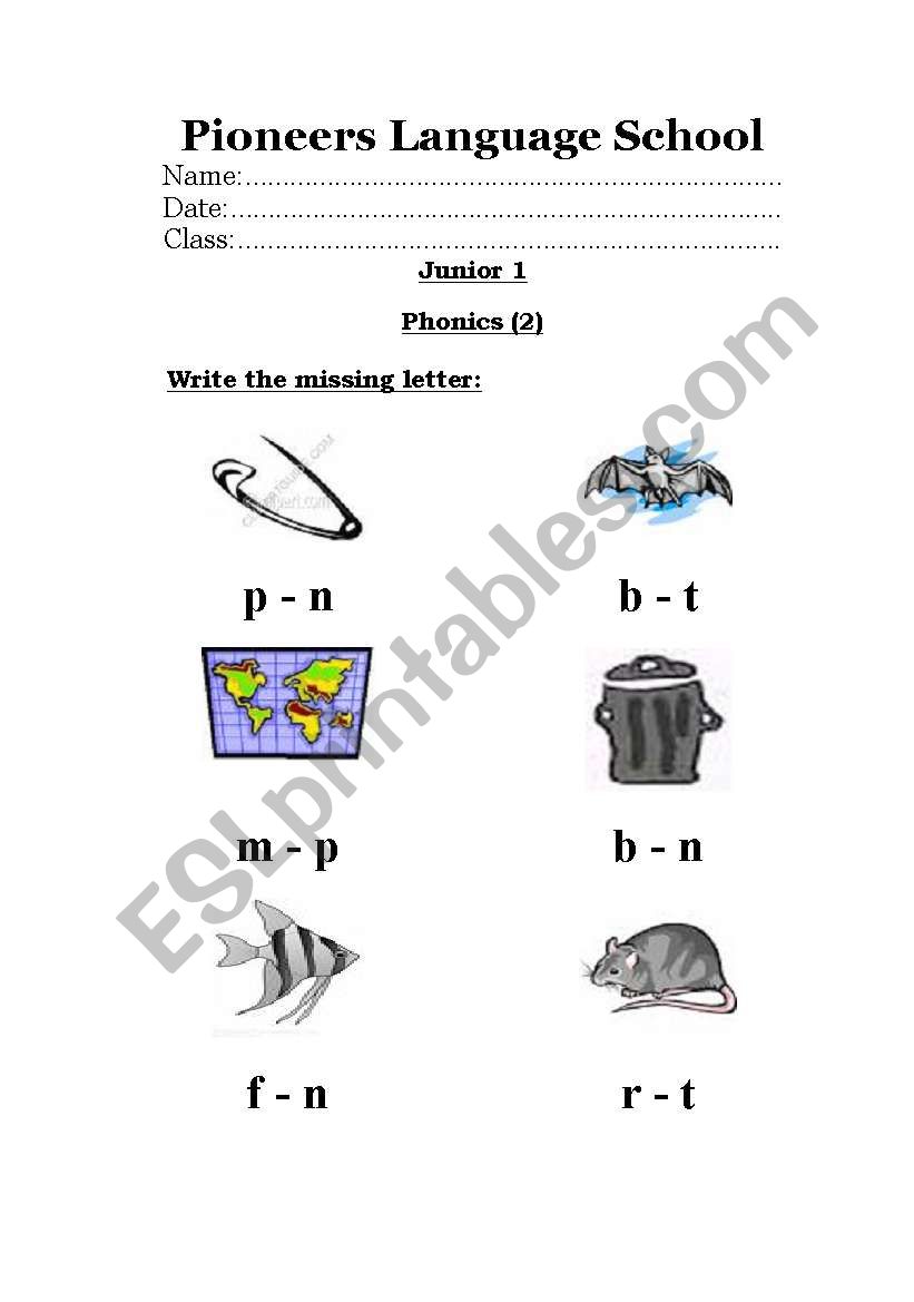 phonics worksheet